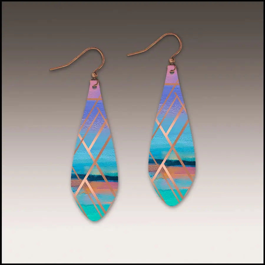 SWLE Southwest Lattice Abstract Long Drop Earrings