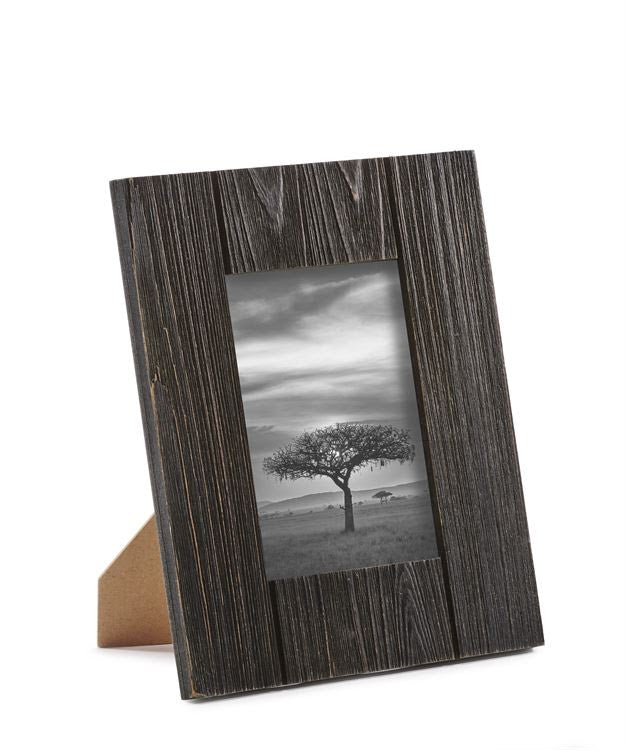 Dark Brown Wood Plank Photo Frame