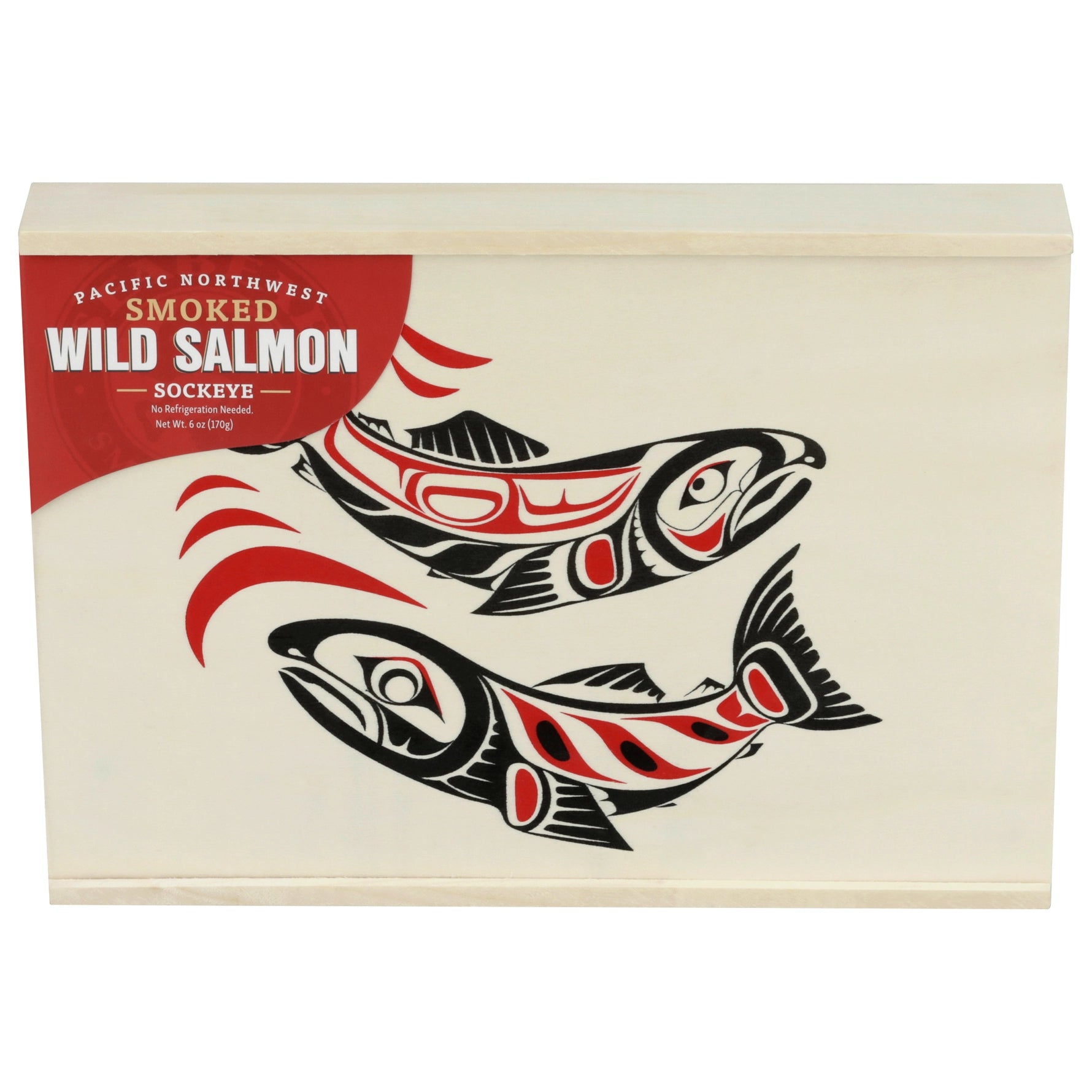 Traditional Wood Keepsake Gift Box Smoked Sockeye Salmon